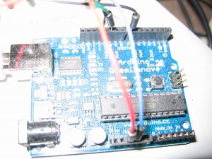 Here's what the arduino wires look like. Nothing special. 