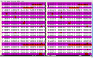 Using vim diff mode to see differences in MC**2 results