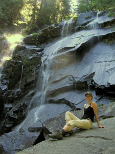 Rachel at lower bridal veil falls Rachel at lower bridal veil falls